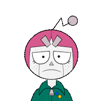 Aleruleru sad thinking think reflective Sticker