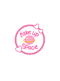 space pink Sticker by Fattiesandfeelings
