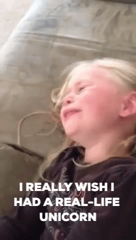 Little girl laments her lack of real-life unicorn