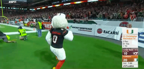 college football dancing GIF by Miami Hurricanes