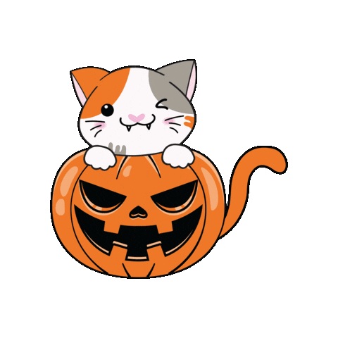 Trick-Or-Treat Cat Sticker by Petique, Inc.