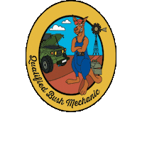CruzinCo cartoon aussie kangaroo windmill Sticker