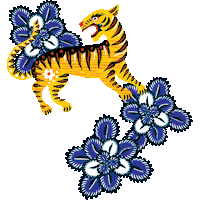 Tiger Jungle Sticker by CATALINA ESTRADA