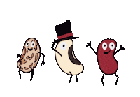 Beanwednesday dancing beans Pinto tophat Sticker