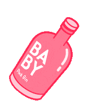 babypinkgin baby cheers baby bottle baby pink Sticker