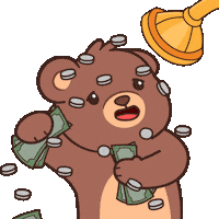 Im Rich Teddy Bear Sticker by BEARISH