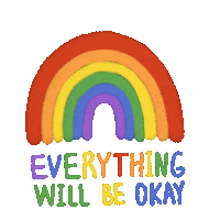 Kyliek_illustration happy rainbow home office Sticker
