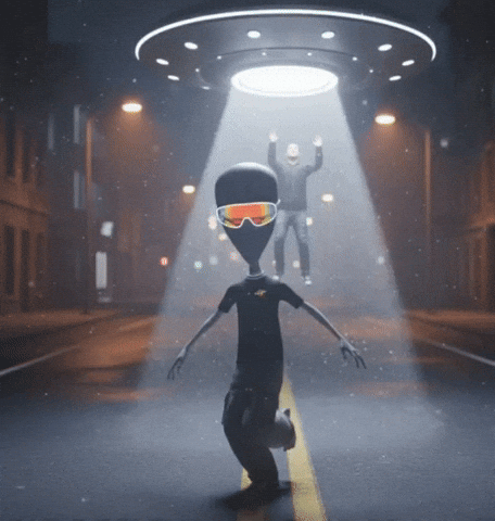 Flying Saucer Dancing GIF by Lonely Aliens