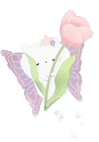 chubbylilrabbit girl pink kawaii flowers Sticker