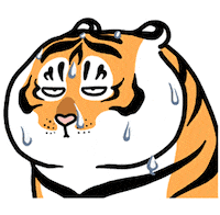 Nervous Tiger Sticker by Bu2ma