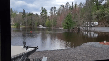 Floodwaters Partially Submerge Cabins in Northern Minnesota