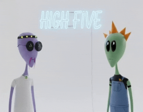 High Five Lets Go GIF by Lonely Aliens