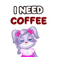 Tired Coffee Time Sticker by Lucas and Friends by RV AppStudios