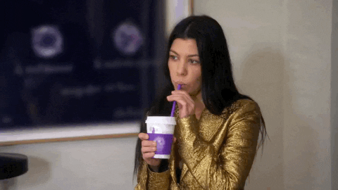 kourtney kardashian drinking GIF