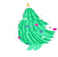 Shaking Christmas Tree Sticker