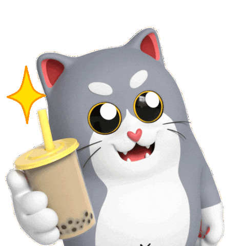 Milk Tea Sticker by Liberty Cats Emojis