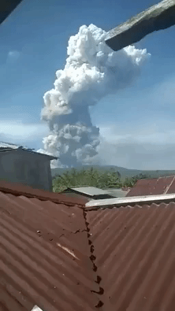 Soputan Volcano Erupts on Sulawesi Island, Indonesia