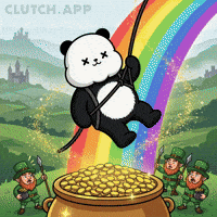 St Patricks Day Rainbow GIF by Kanpai Pandas