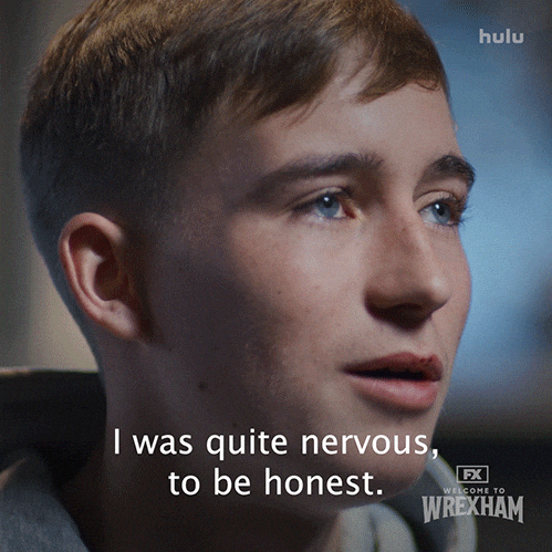 Nervous Wrexham Afc GIF by Welcome to Wrexham