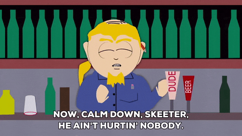 bar calm down GIF by South Park 