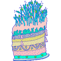 Birthday Cake Love Sticker