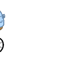 cartoons_by_octopus cat blue fancy unicycle Sticker