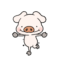 yudai9c pig piglet 回転 くるくる Sticker