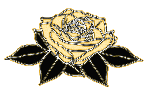 Golden Rose Art Sticker