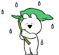 Rain Smile Sticker by すこぶる動くウサギ