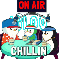 Discuss On Air Sticker by Pudgy Penguins