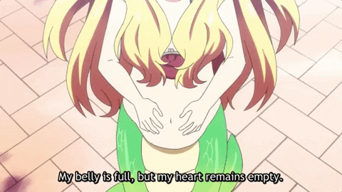 AkuaSenpai giphygifgrabber anime meme hungry GIF