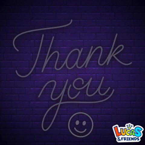 Happy Thank You So Much GIF by Lucas and Friends by RV AppStudios