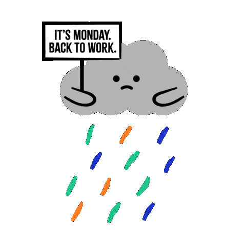 Monday Morning Work Sticker by Jessica Lau