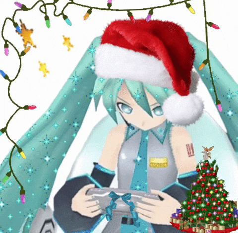 Katgyuhoney giphyattribution giphycreatortest hatsune miku christmas hatsune miku navidad GIF
