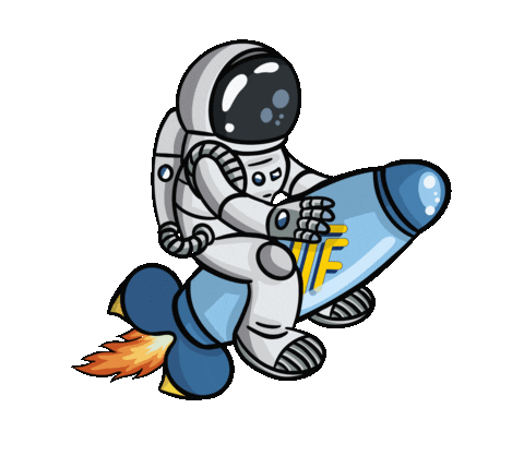 Space Rocket Sticker by WTF - Make Love And Aid