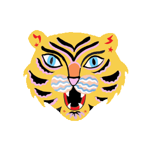 Cat Tiger Sticker by Eleanor Bowmer