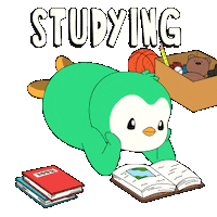 Penguin Read Sticker by Abster