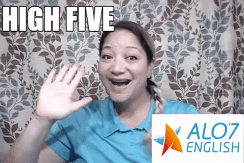 high five total physical response GIF by ALO7.com
