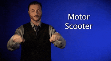 sign language motor scooter GIF by Sign with Robert