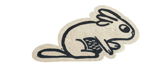 Rabbit Linocut Sticker