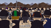 angry crowd GIF by South Park 