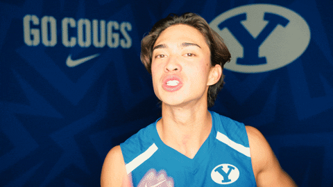 Sport Kiss GIF by BYU Cougars
