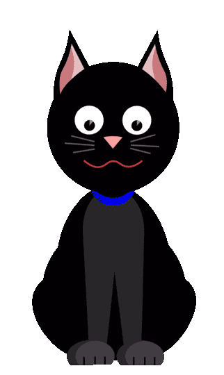 BlackCatVideo animation black cat finch nosey Sticker