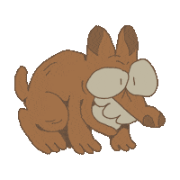 corvinanim dog tired wait corvin Sticker