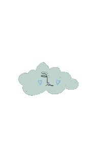 vikiartstudio happy heart face rain Sticker
