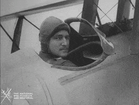 NationalWWIMuseum black and white smiling airplane military GIF