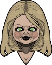 crimsonspine smile illustration horror doll Sticker