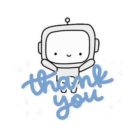 Robot Thank You Sticker by Wobot & Friends