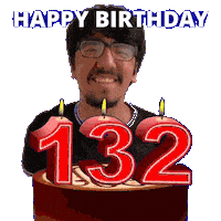 132 Birthday Sticker
