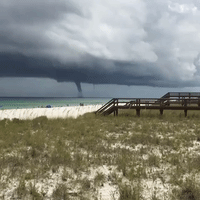 Waterspouts, Ominous Clouds Darken Florida's Navarre Beach